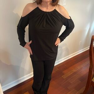 Michael Kors rope peekaboo shoulder top